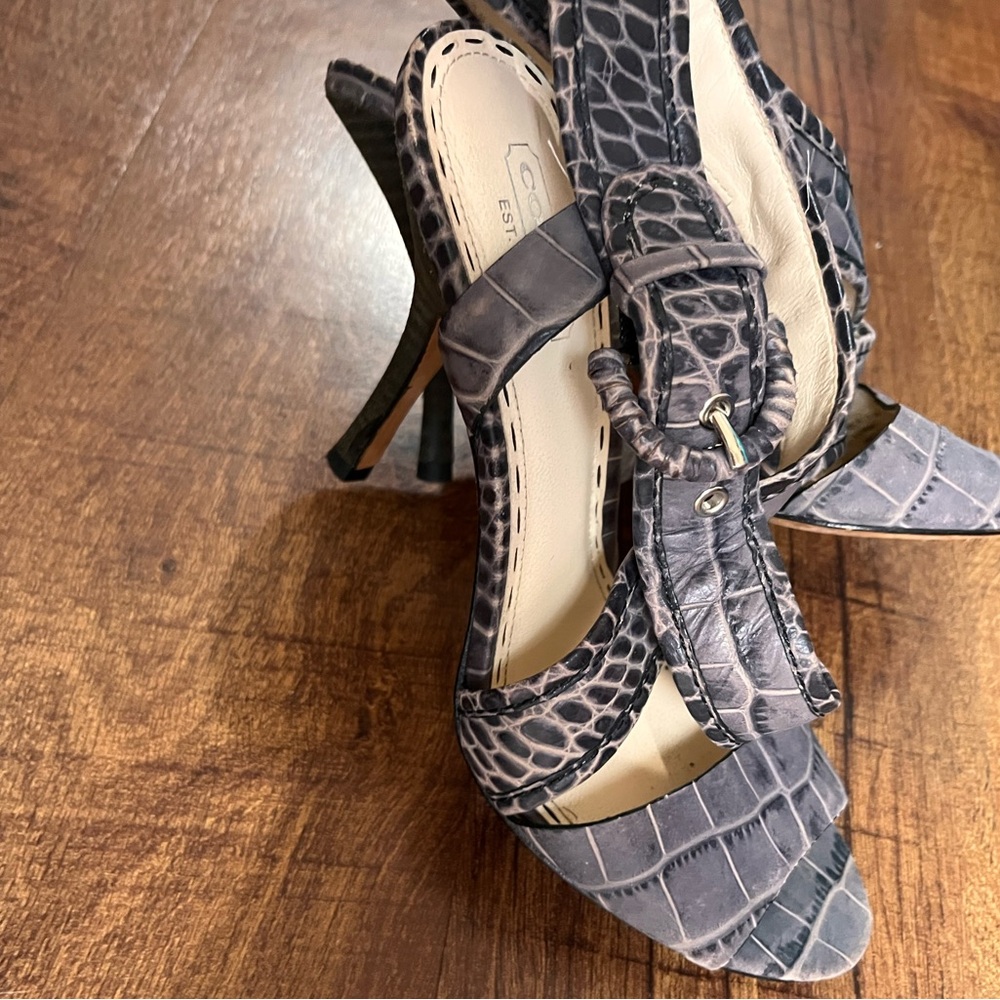 COACH Heels - Karlie Color charcoal gray and black size 7.5 - Picture 6 of 11